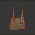 Elegant Brown Crocodile Texture Handbag With Structured Design And Leather Handle