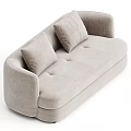 Modern Light Beige Fabric Sectional Sofa With Plush Cushions And Sleek Comfortable Design