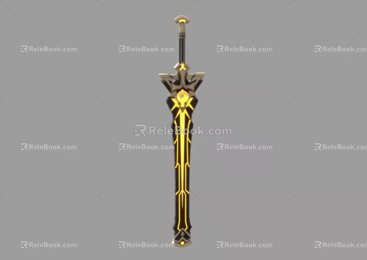 Guangwu Sword Cold Weapon Big Sword Single-handed Sword Artifact Weapon 3d model