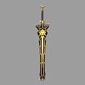 Guangwu Sword Cold Weapon Big Sword Single-handed Sword Artifact Weapon 3d model