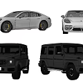 Silver Sports Sedan and Black Off Road SUV Luxury Car Models