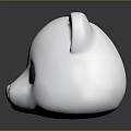 Adorable Panda Head Plush Toy with White Body Black Ears and Round Eyes