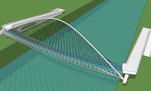 Modern Bridge Landscape Bridge 3d model