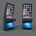 Public Self Service Kiosks With Large Screens Small Display And Blue Lighting