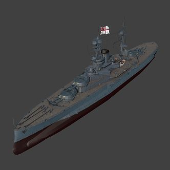 Modern warship HMS Royal battleship 3d model