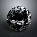 Black and White Spherical Sculpture Carving With Intricate Textured Surface Details