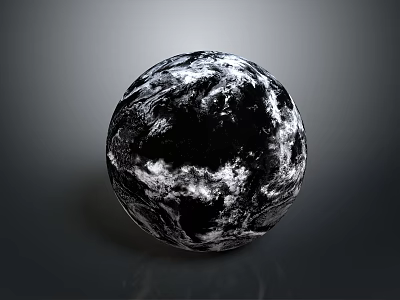 Black and White Spherical Sculpture Carving With Intricate Textured Surface Details 3d model