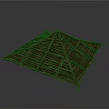 Wooden Roof Structure With Triangle Design And Square Base Model