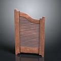Wooden Louvered Decorative Door Panel With Curved Edges And Natural Texture