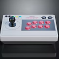 Professional Arcade Stick With Black Joystick Red Buttons Knobs And Colorful Indicator Lights 3d model