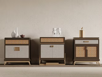 New Chinese bedside table 3d model