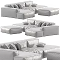 Modern Modular Sofa Set With Various Colors Decorative Pillows And Ottoman