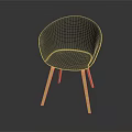 Modern Gray Accent Chair with Wooden Legs Minimalist Design for Living Room