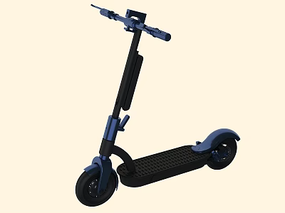 Lightweight Foldable Electric Scooter For Sports With Adjustable Handlebar Black Blue Frame 3d model