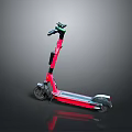 Red And Black Modern Electric Scooter With Adjustable Handlebar And Sturdy Wheels