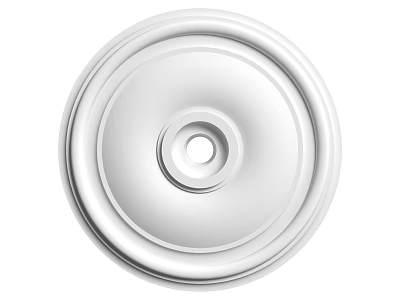 White Round Ceiling Light Plate With Multiple Layers Design Central Hole And Smooth Surface 3d model