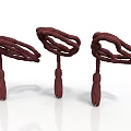 Three Dark Red Rope Woven Decorative Ties for Home Decoration Household Essentials