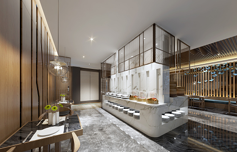 New Chinese Restaurant Morning Restaurant 3d model