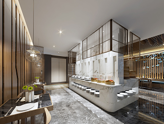 New Chinese Restaurant Morning Restaurant 3d model