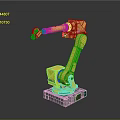 Yellow Industrial Robot Arm Featuring Mechanical Structure And Stable Base Design