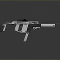 Futuristic Modern Gun With White Black Body Orange Accents And Red Laser Beam