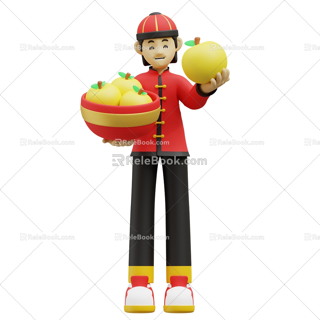 Modern Cartoon Characters New Year Scenes Cartoon Men 3d model