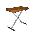 Modern Leisure Chair With Brown Textured Seat Silver Metal Crossed Frame And Non Slip Pads