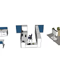 Modern Office Desk Interior With Partition Workstations Office Chairs And Layouts 3d model