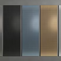 Textured Metal Panels In Various Colors With Grid Patterns For Decor 3d model