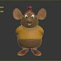 Cute Cartoon Mouse Character With Green Hat Yellow Shirt And Red Shoes