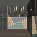 Modern background wall living room dining room bedroom stone background modeling wall combination modeling wall panel solid wood mosaic background wall combination 3d model