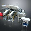 Automated Industrial Processing Equipment with Conveyor Systems Processing Modules and Safety Guards