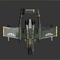 Green Futuristic Military Aircraft 3D Model With Detailed Wings Cockpit And Missiles