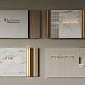 Elegant Company Sign Designs With Marble Wood And Golden Accents