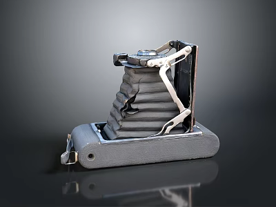 Vintage Folding Camera Electrical Appliance With Retro Design And Metal Structure 3d model