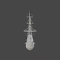 Vintage Wooden Sailing Ship With Three Masts And Classic Rigging Details