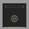 Italian double-door copper door 3d model