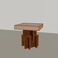Modern Side Table With Light Colored Top And Geometric Wooden Legs 3d model