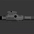 Silver Tactical Scope With Cylindrical Body Rail Mount And Shiny Metal Surface 3d model