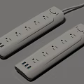 Modern Power Strip with White Exterior Multiple Outlets USB Ports and Black Internal Structure