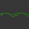Green Leafy Plants Resembling Pine Needles Three Sizes on Gray Gradient Background with Reflections 3d model