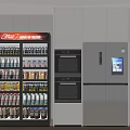 Modern Kitchen Interior Design With Smart Refrigerator And Drink Cooler For Organized Beverage Storage