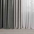 Elegant Layered Curtain Design With Sheer White And Dark Gray Panels For Home Decor