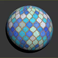 Blue White Gold Diamond Pattern Glossy Decorative Ornament For Home Decorative