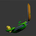 Open Compass With Green Spiral Object And Yellow Star Shaped Fragments