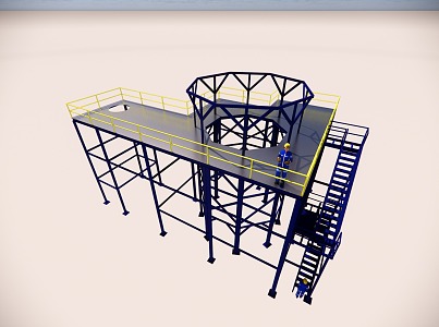 Structure of industrial reactors 3d model