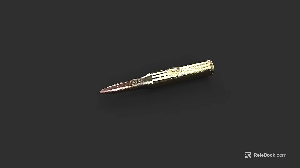 Golden Weapon Bullet With Shiny Metal Surface And Detailed Design 3d model 