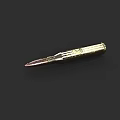 Golden Weapon Bullet With Shiny Metal Surface And Detailed Design