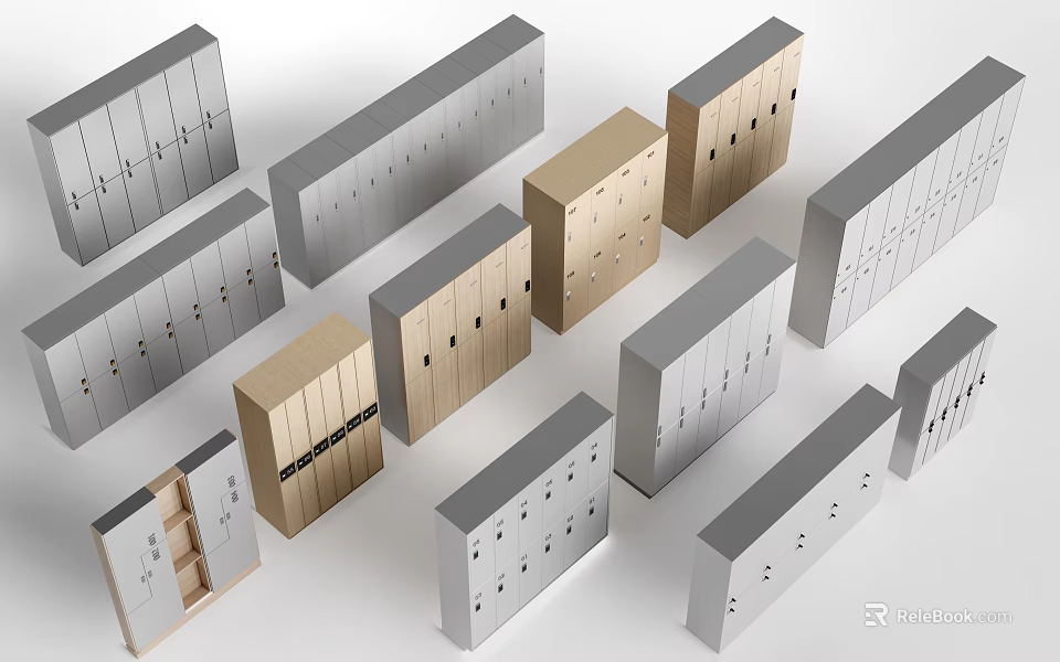 Modern Entryway Cabinets And Side Cabinets With Various Colors And Storage Design 3d model 