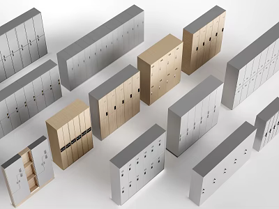 Modern Entryway Cabinets And Side Cabinets With Various Colors And Storage Design 3d model